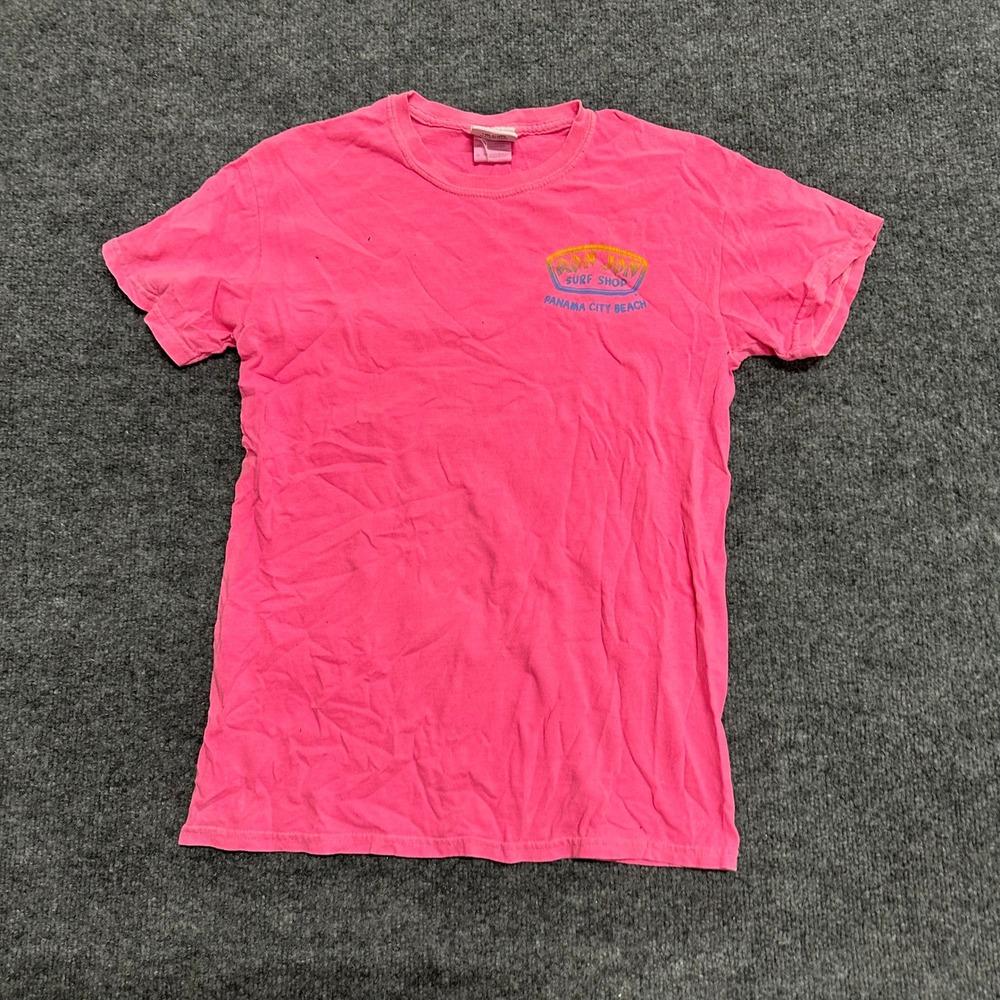 Ron Jon Surf Shop T-Shirt Mens Size S Pink Panama City Beach Graphic Distressed